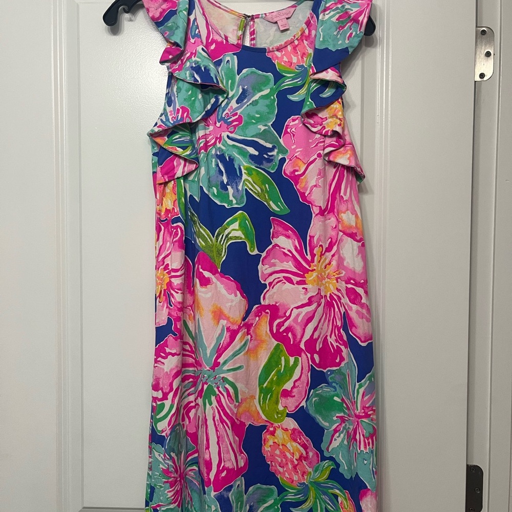 Lilly Pulitzer Pink and Blue Esmeralda Casual Dress size small
